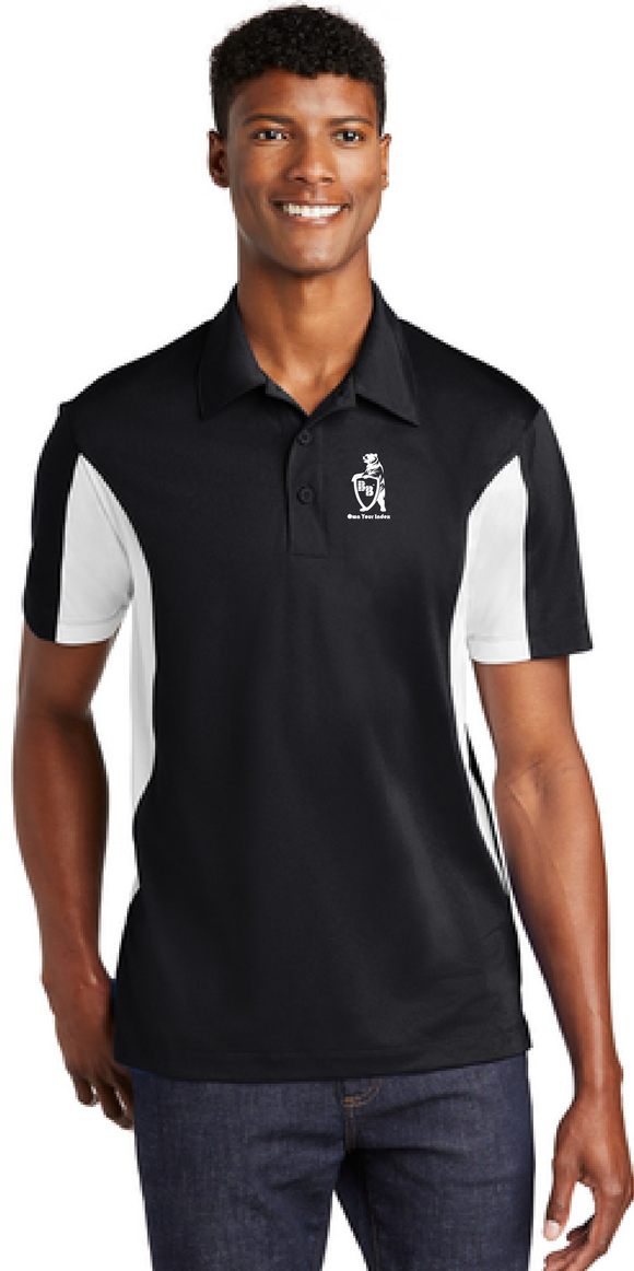 Sport Polo Shirt, Black/White - Micropique Sport-Wicking Material
