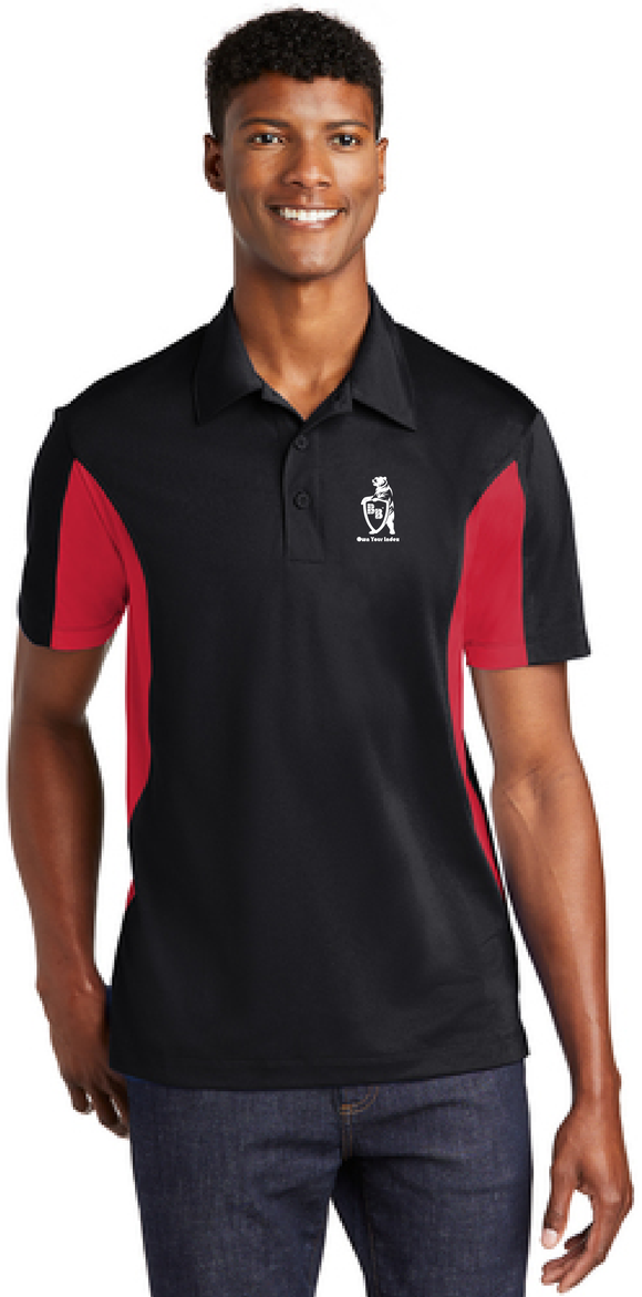 Sport Polo Shirt, Black/True Red - Micropique Sport-Wicking Material