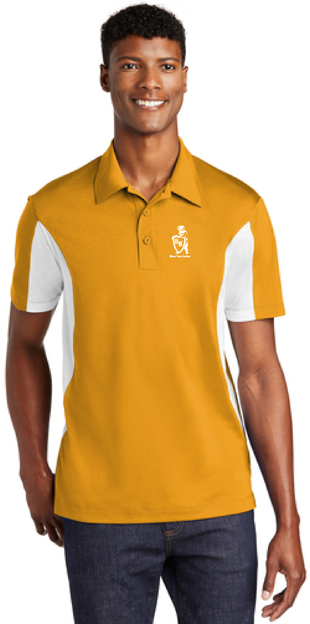 White and gold polo shirt best sale