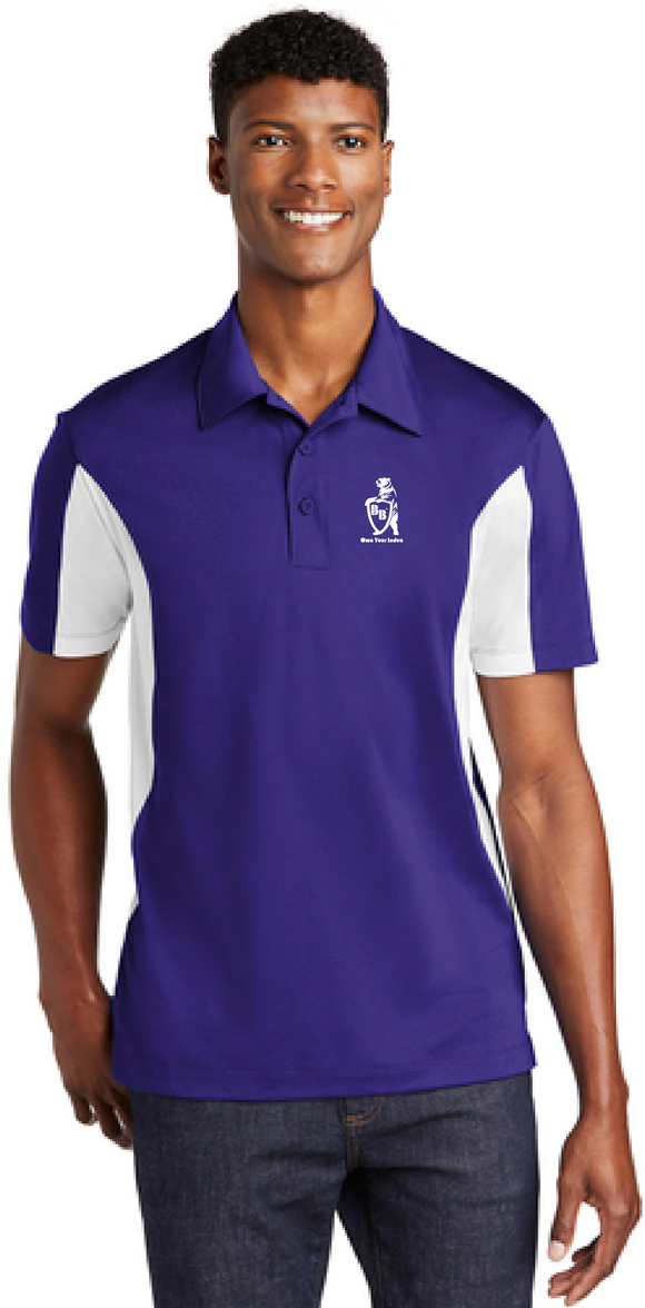 Sport Polo Shirt, Purple/White - Micropique Sport-Wicking Material