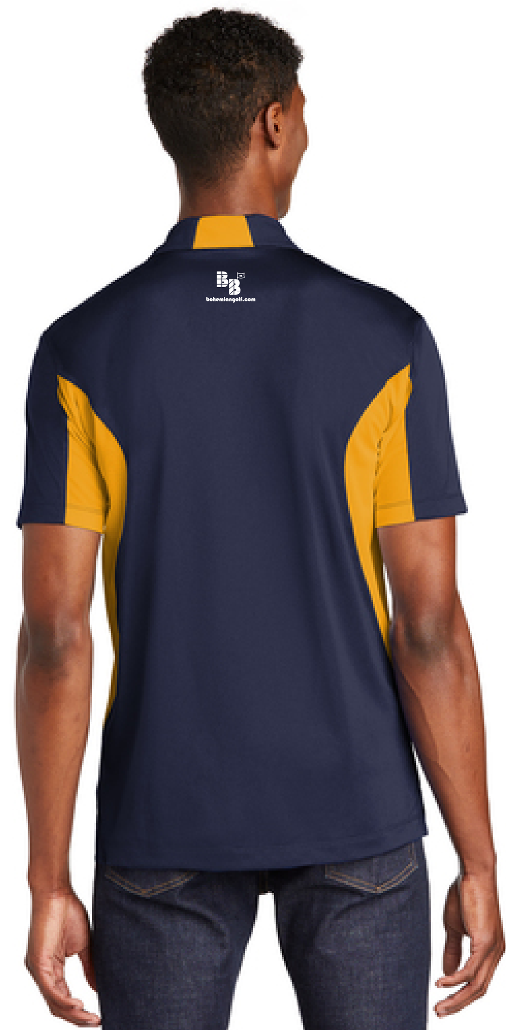 Bohemian Golf - Sport Polo Shirt (Navy/Gold) - Micropique Sport