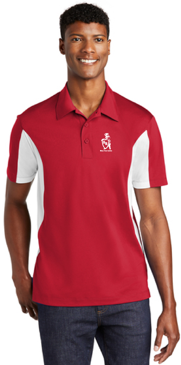 Sport Polo Shirt, True Red / White - Micropique Sport-Wicking Material