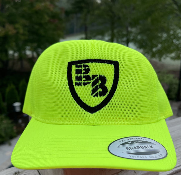 Neon Yellow Mesh Hat - Bohemian Brands Logo