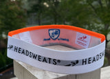 Neon Orange / Electric Blue Performance Visor (Headsweats FlexFit) - Bohemian Tennis Logo