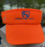 Neon Orange / Electric Blue Performance Visor (Headsweats FlexFit) - Bohemian Tennis Logo
